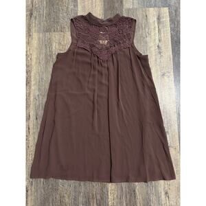Lily Star Women's Lace Yoke Sleeveless Dress Tunic Size XL